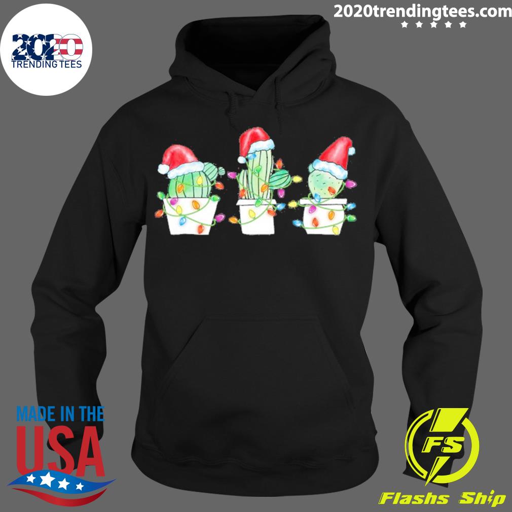 Official cactus Christmas Tree Lights - Adult & Kids T-Shirts, Sweatshirts & Hoodies apparel design preview 2