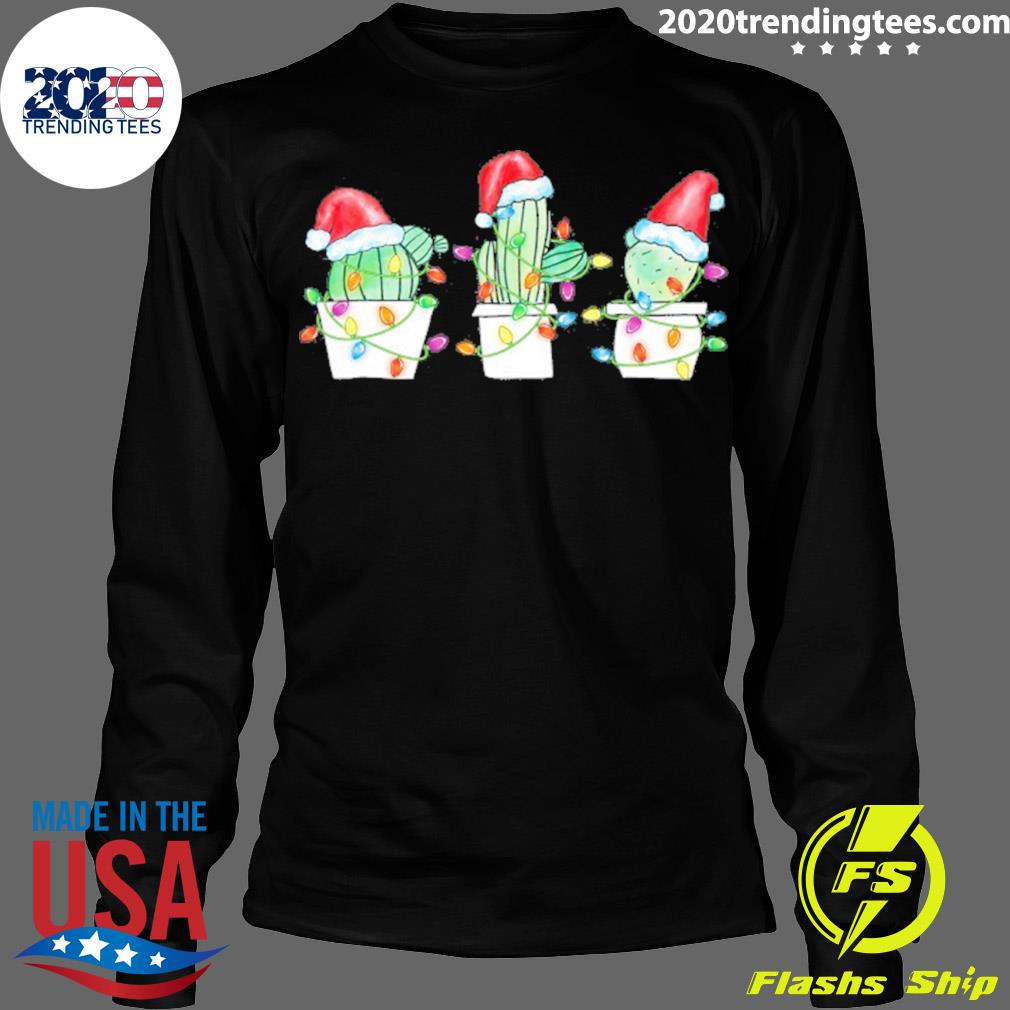 Official cactus Christmas Tree Lights - Adult & Kids T-Shirts, Sweatshirts & Hoodies apparel design preview 4