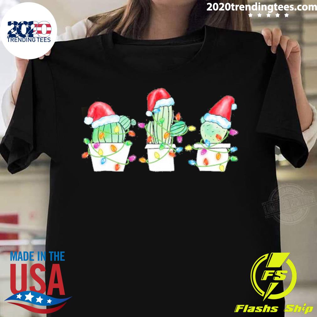 Official cactus Christmas Tree Lights - Adult & Kids T-Shirts, Sweatshirts & Hoodies apparel design preview 1