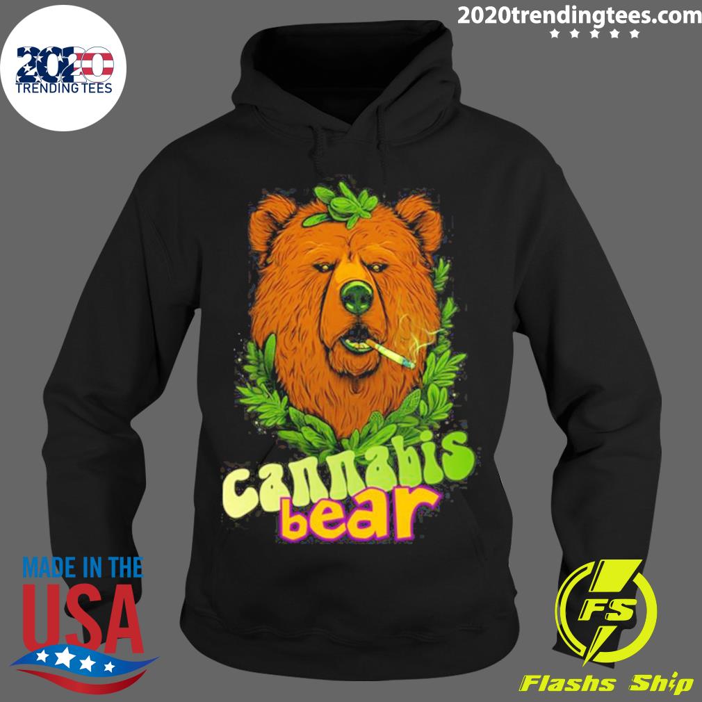 Official cannabis Bear Brown Smoking - Adult & Kids T-Shirts, Sweatshirts & Hoodies apparel design preview 2