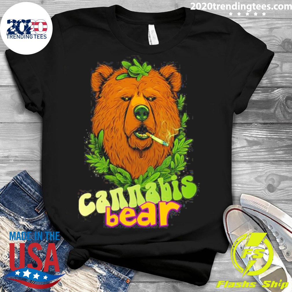 Official cannabis Bear Brown Smoking - Adult & Kids T-Shirts, Sweatshirts & Hoodies apparel design preview 3