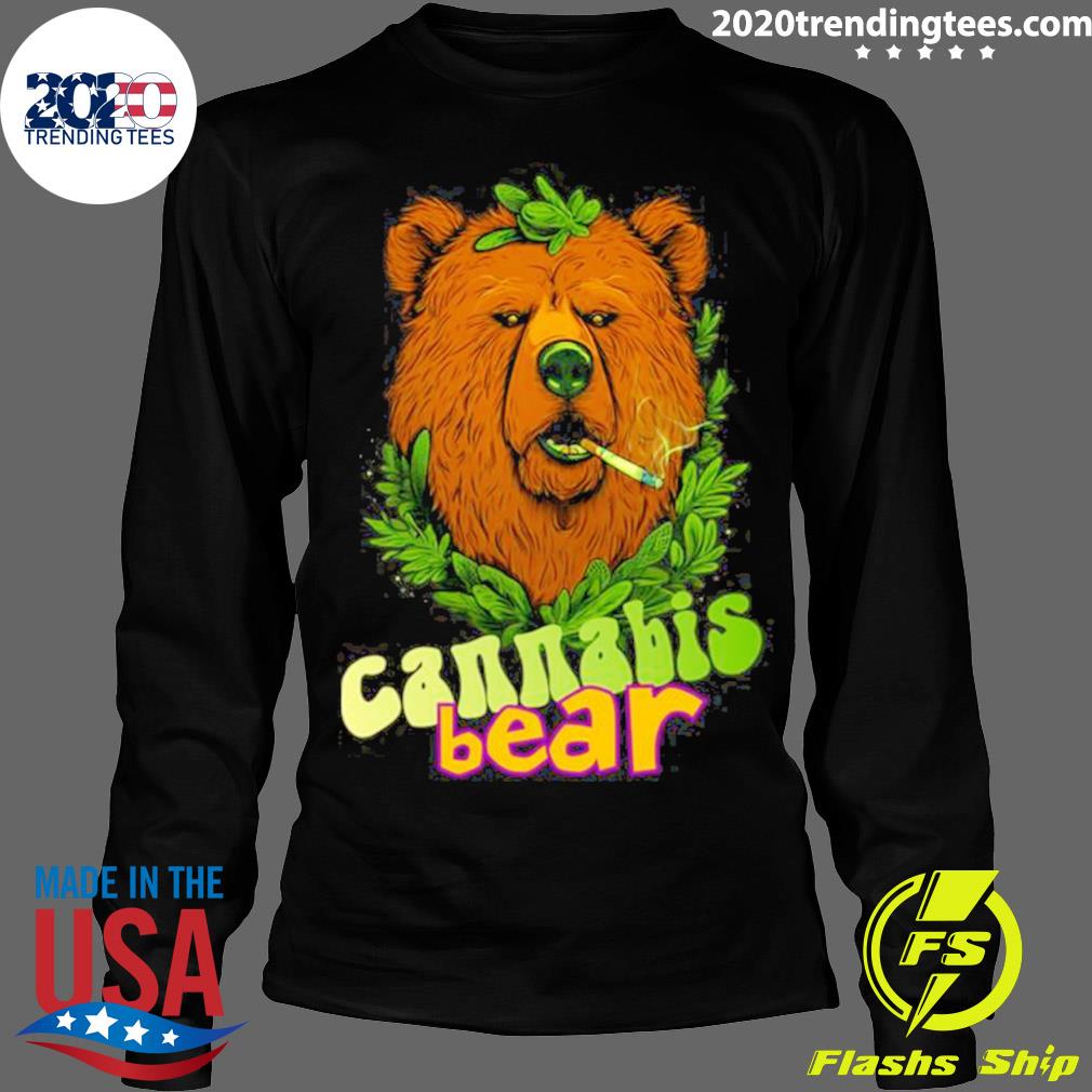 Official cannabis Bear Brown Smoking - Adult & Kids T-Shirts, Sweatshirts & Hoodies apparel design preview 4