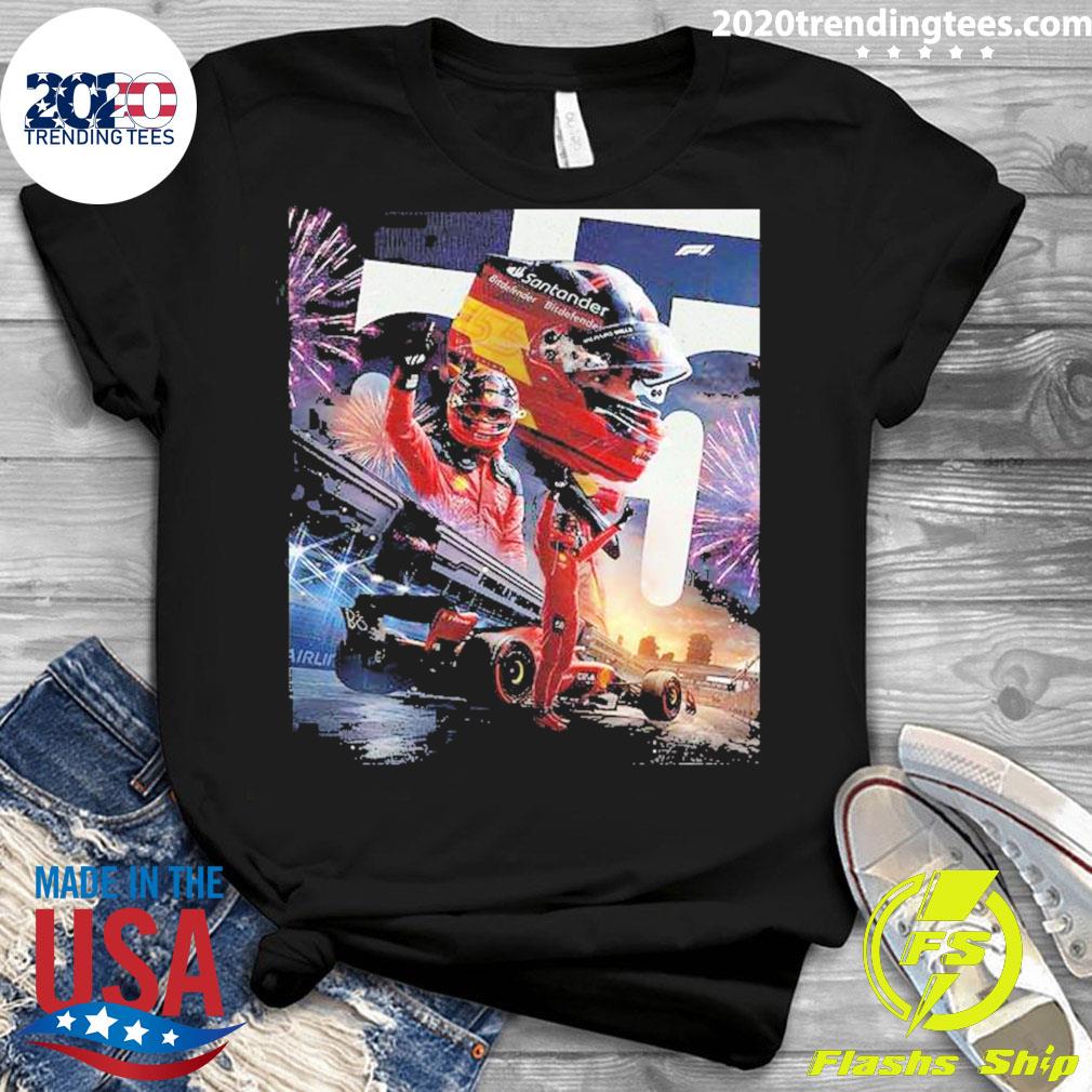 Official carlos Sainz Of Scuderia Ferrari F1 Team Won - Adult & Kids T-Shirts, Sweatshirts & Hoodies apparel design preview 3