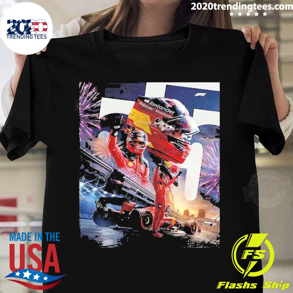 Official carlos Sainz Of Scuderia Ferrari F1 Team Won - Adult & Kids T-Shirts, Sweatshirts & Hoodies apparel design preview 1