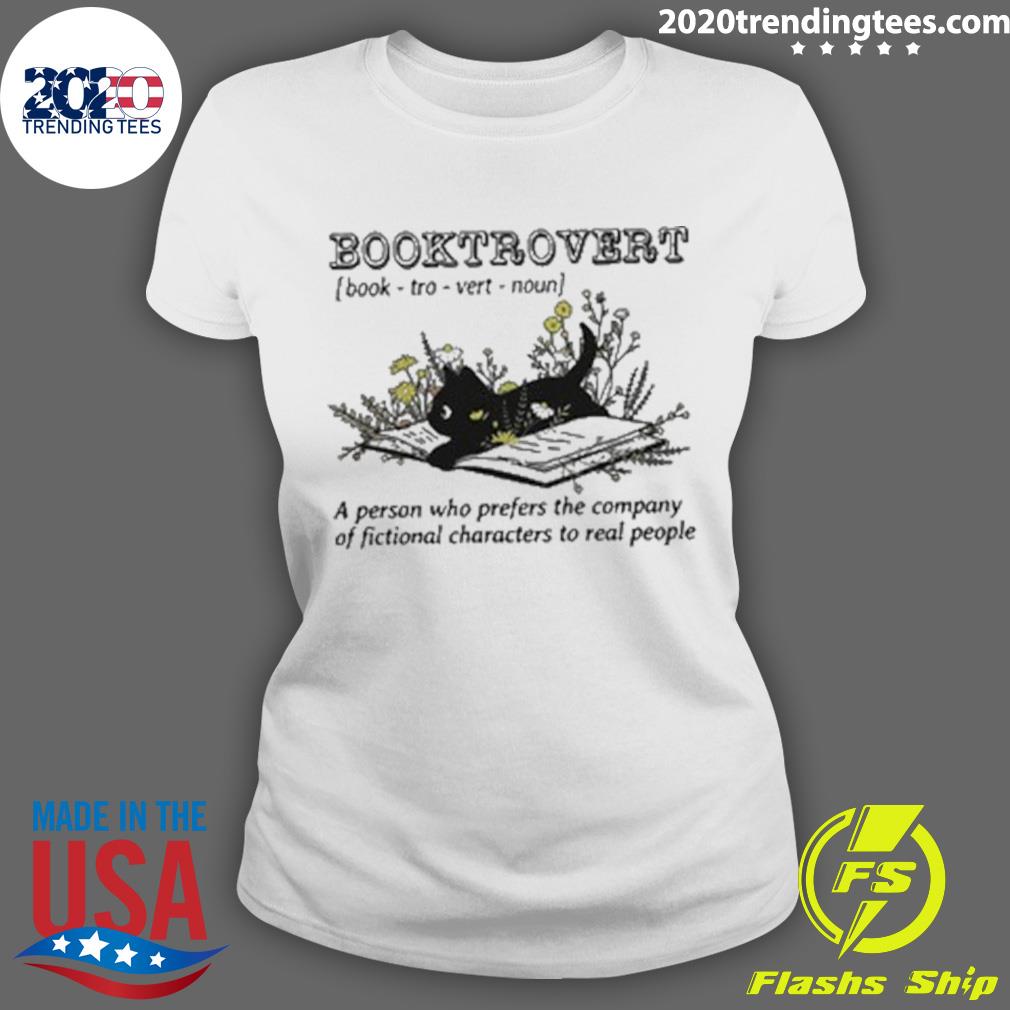 Official cat Booktrovert A Person Who Prefers The - Adult & Kids T-Shirts, Sweatshirts & Hoodies apparel design preview 3