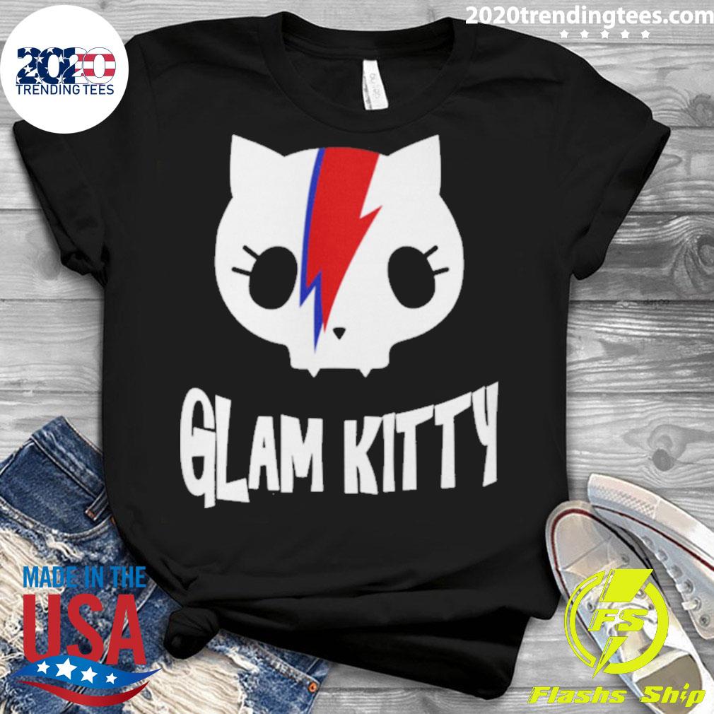 Official cat Glam Rock And Roll - Adult & Kids T-Shirts, Sweatshirts & Hoodies apparel design preview 3
