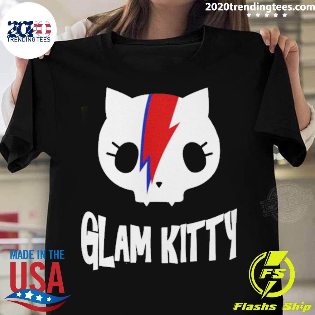Official cat Glam Rock And Roll - Adult & Kids T-Shirts, Sweatshirts & Hoodies apparel design preview 1