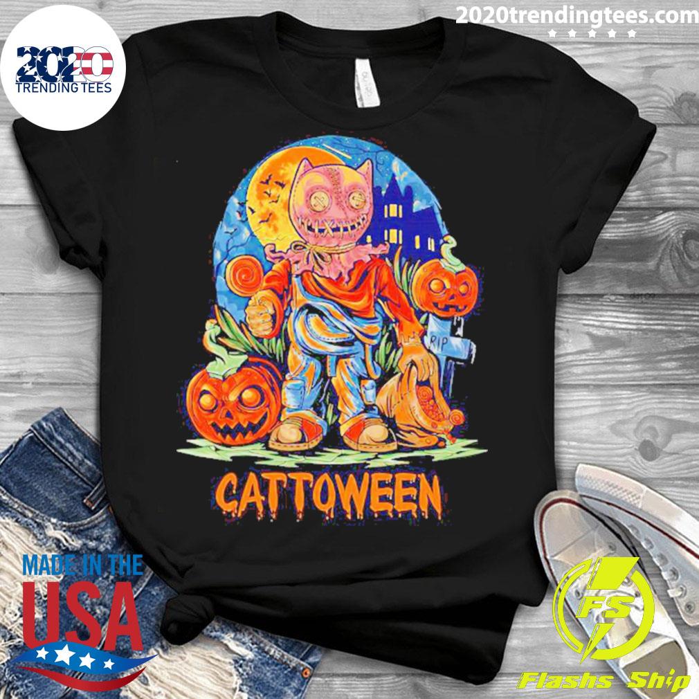 Official cat lovely cattoween Halloween - Adult & Kids T-Shirts, Sweatshirts & Hoodies apparel design preview 3