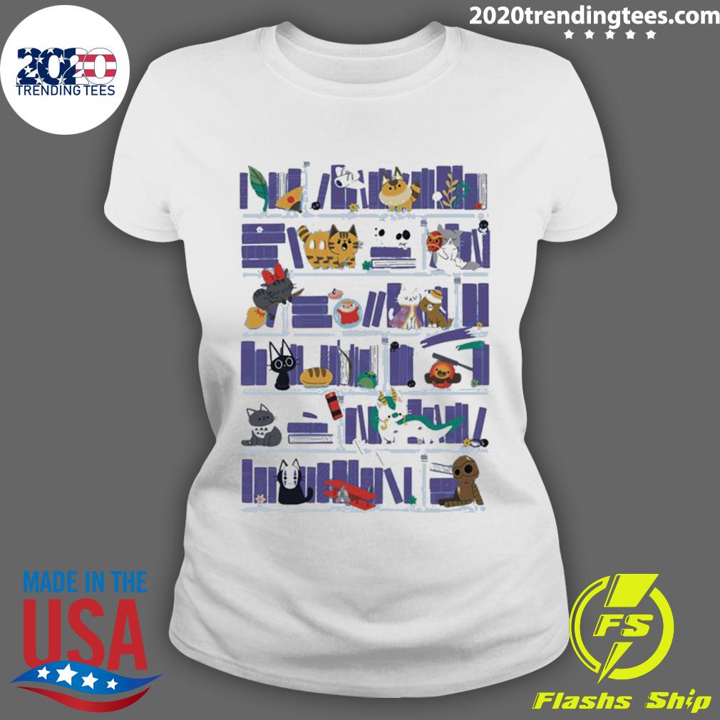 Official cat No Face Japanese Library - Adult & Kids T-Shirts, Sweatshirts & Hoodies apparel design preview 3