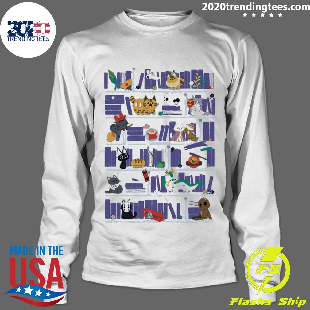 Official cat No Face Japanese Library - Adult & Kids T-Shirts, Sweatshirts & Hoodies apparel design preview 4