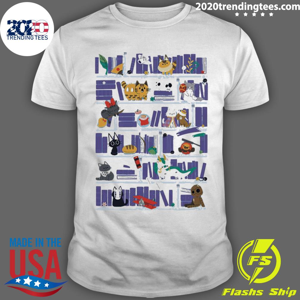 Official cat No Face Japanese Library - Adult & Kids T-Shirts, Sweatshirts & Hoodies apparel design preview 1