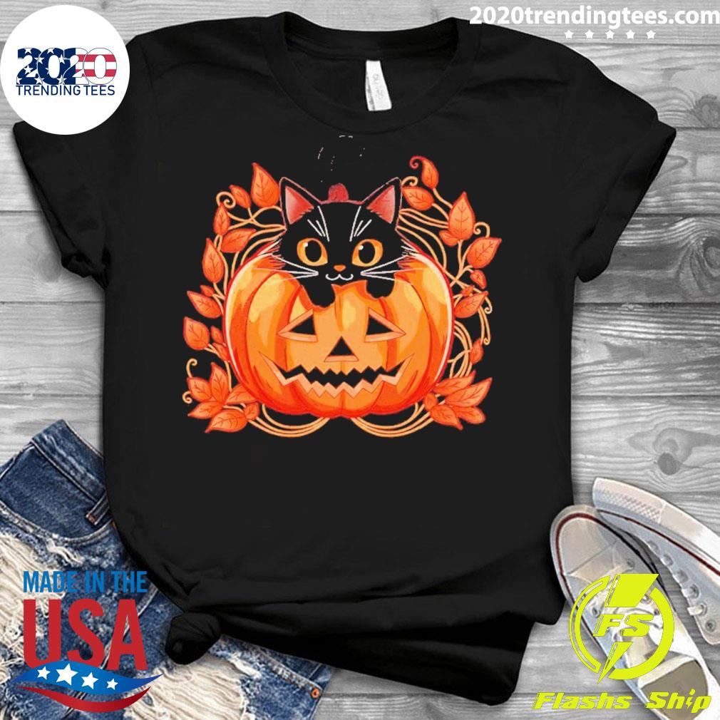 Official cat Pumpkin Paws Halloween - Adult & Kids T-Shirts, Sweatshirts & Hoodies apparel design preview 3
