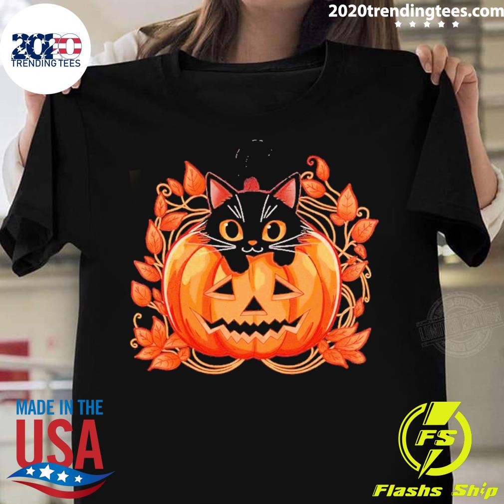 Official cat Pumpkin Paws Halloween - Adult & Kids T-Shirts, Sweatshirts & Hoodies apparel design preview 1