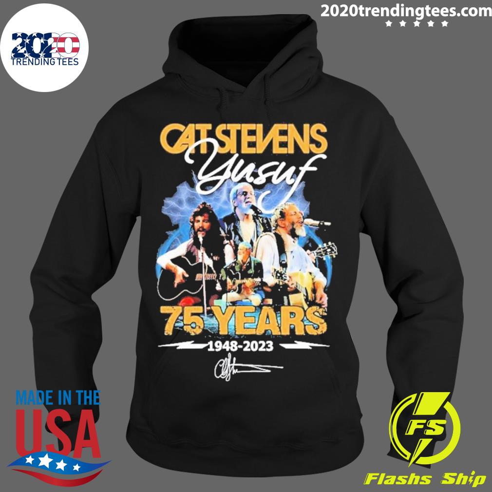 Official cat Stevens Yusuf 75 Years 1948-2023 - Adult & Kids T-Shirts, Sweatshirts & Hoodies apparel design preview 2