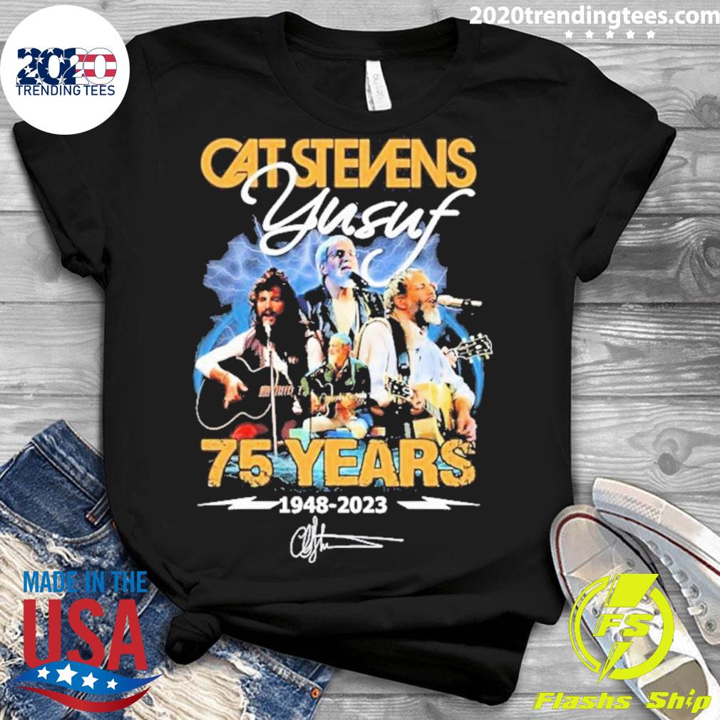 Official cat Stevens Yusuf 75 Years 1948-2023 - Adult & Kids T-Shirts, Sweatshirts & Hoodies apparel design preview 3