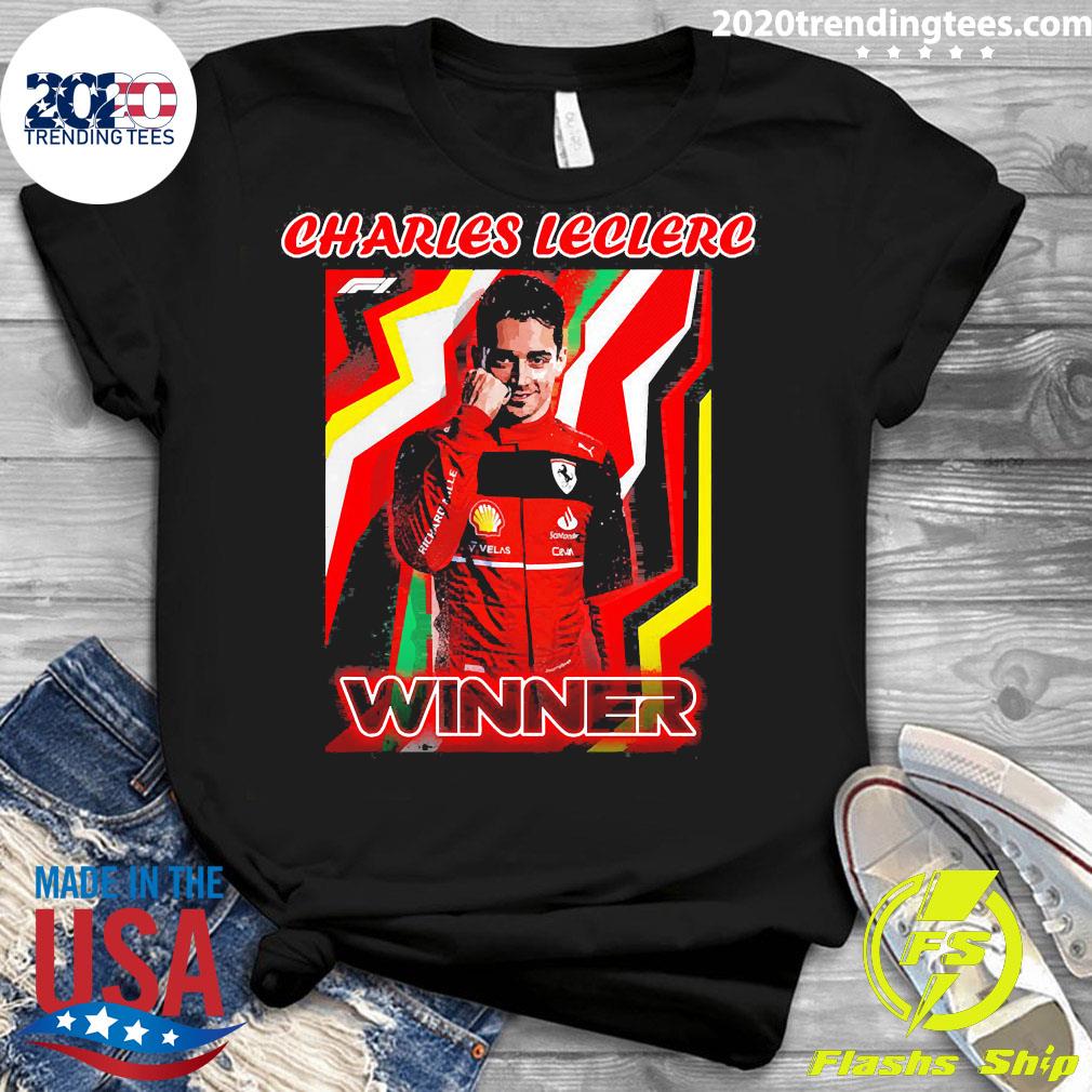 Official charles Leclerc Ferrari Wins Bahrain Grand - Adult & Kids T-Shirts, Sweatshirts & Hoodies apparel design preview 3