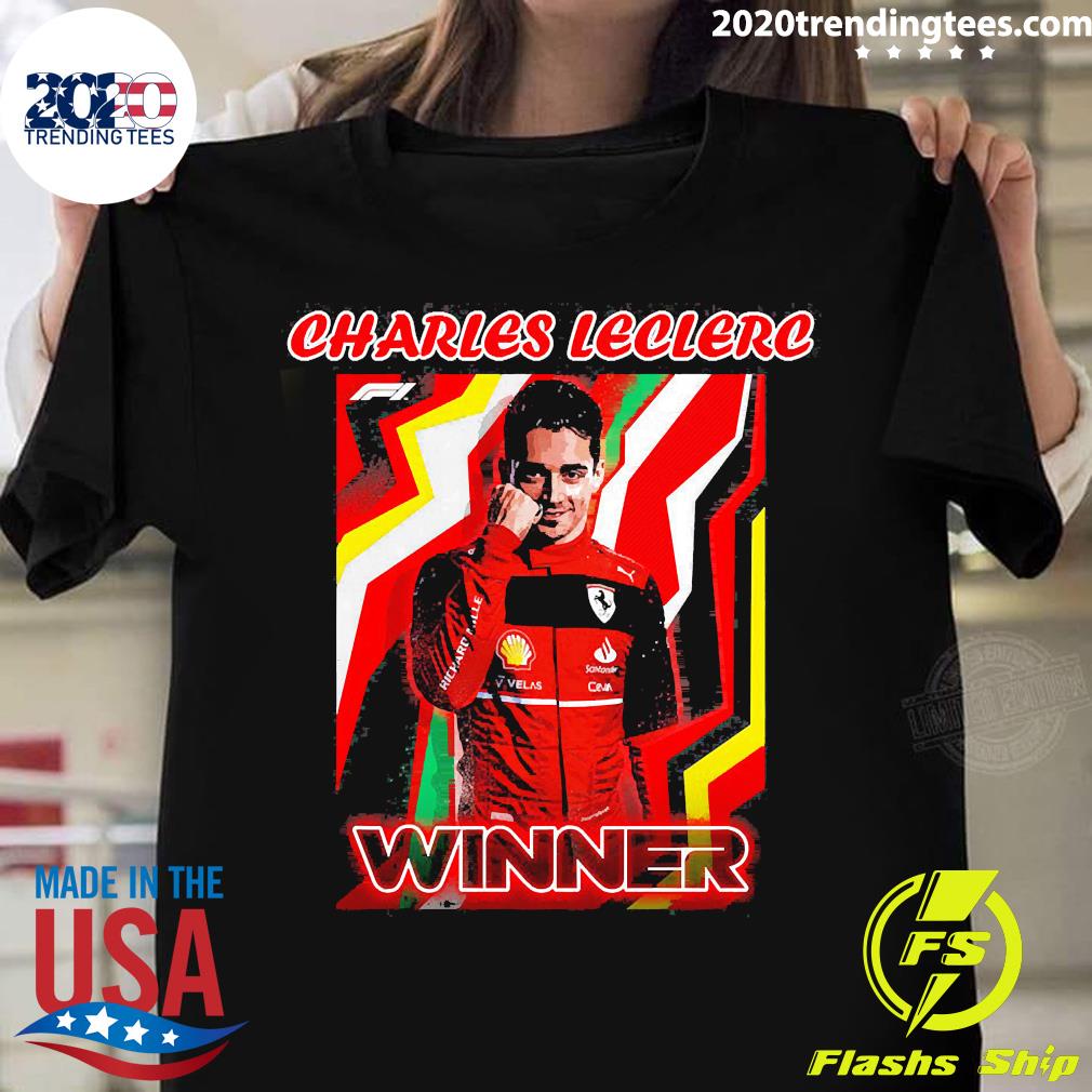 Official charles Leclerc Ferrari Wins Bahrain Grand - Adult & Kids T-Shirts, Sweatshirts & Hoodies apparel design preview 1