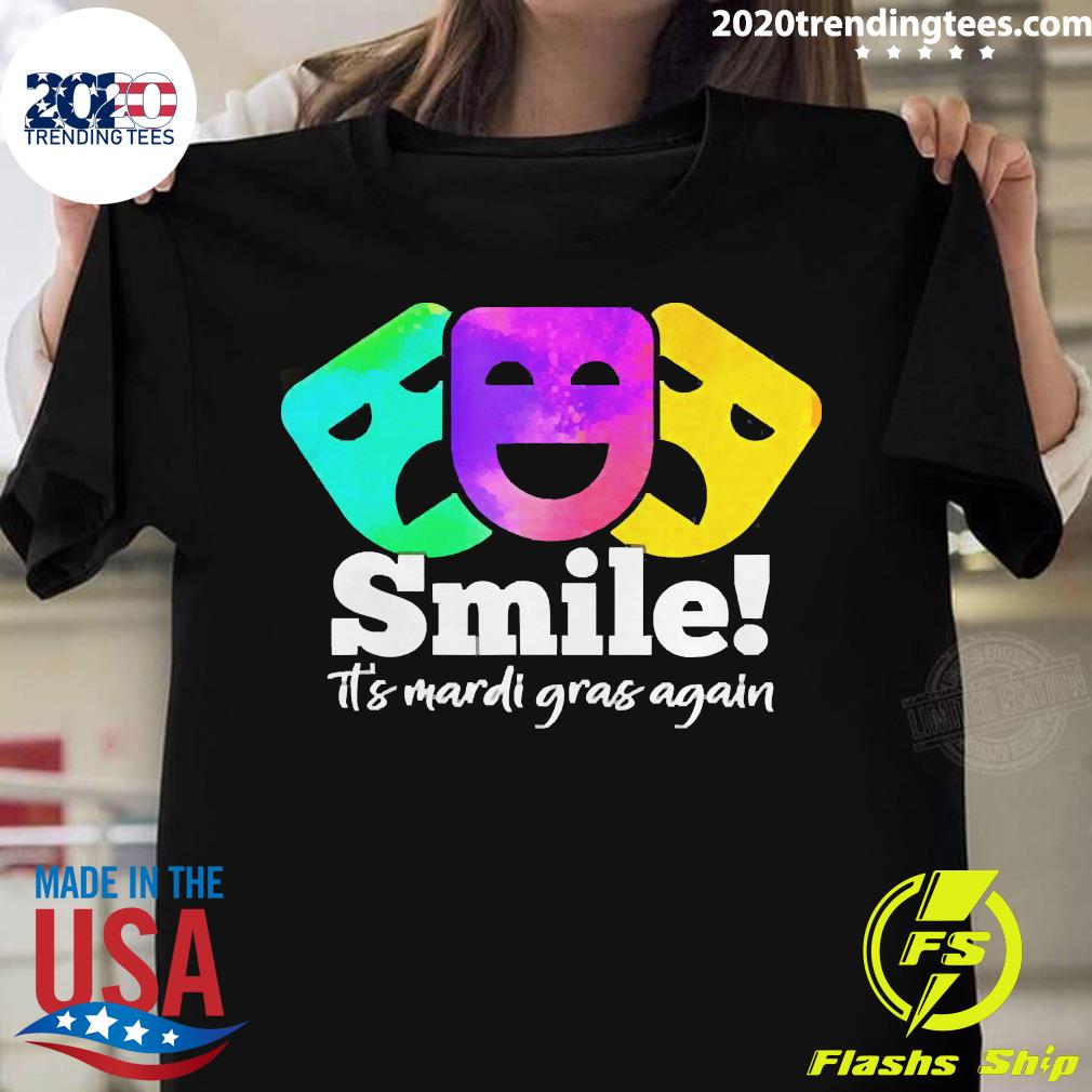 Official Cheerfully Smiling For Amusing Mardi Gras - Adult & Kids T-Shirts, Sweatshirts & Hoodies apparel design preview 1