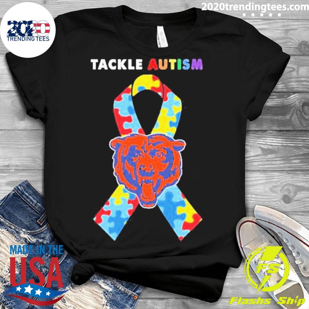 Official chicago Bears Tackle Autism 2023 - Adult & Kids T-Shirts, Sweatshirts & Hoodies apparel design preview 3