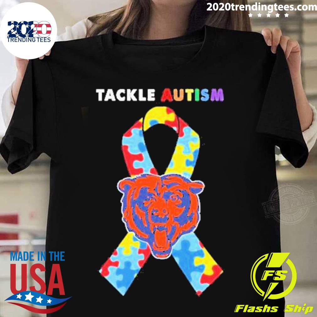 Official chicago Bears Tackle Autism 2023 - Adult & Kids T-Shirts, Sweatshirts & Hoodies apparel design preview 1