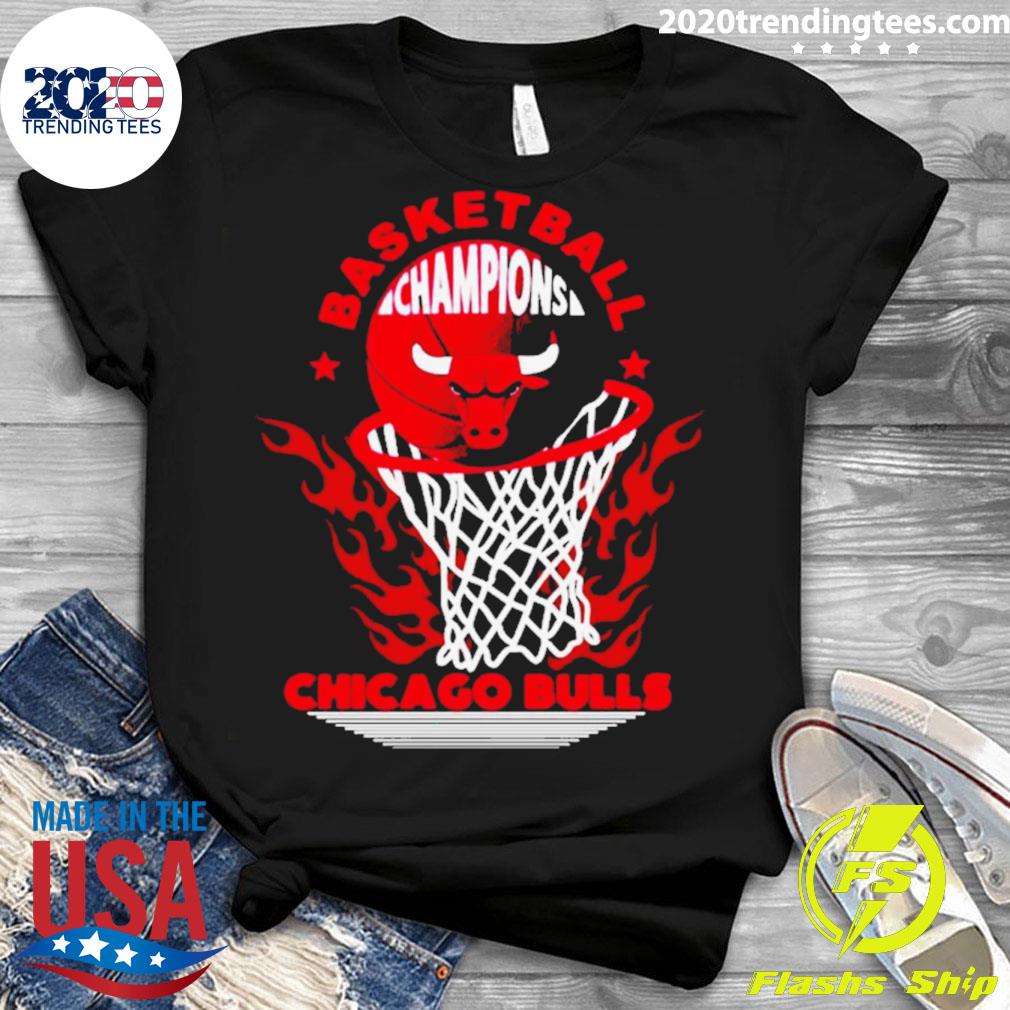 Official chicago Bulls Basketball Champions Fire Logo - Adult & Kids T-Shirts, Sweatshirts & Hoodies apparel design preview 3