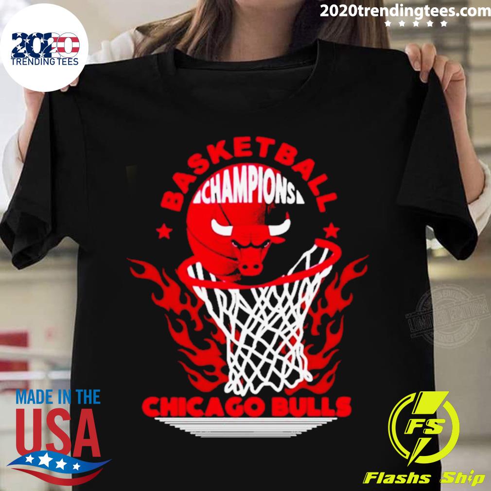 Official chicago Bulls Basketball Champions Fire Logo - Adult & Kids T-Shirts, Sweatshirts & Hoodies apparel design preview 1