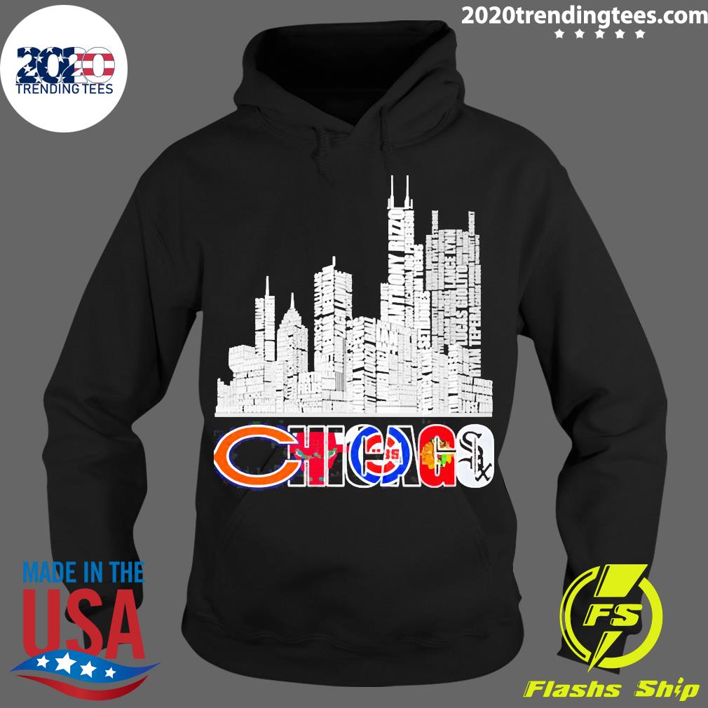 Official Chicago Sport teams skyline - Adult & Kids T-Shirts, Sweatshirts & Hoodies apparel design preview 2