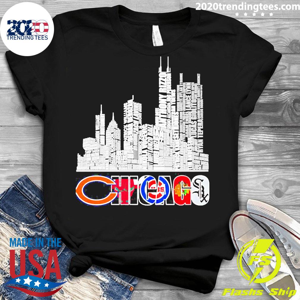 Official Chicago Sport teams skyline - Adult & Kids T-Shirts, Sweatshirts & Hoodies apparel design preview 3