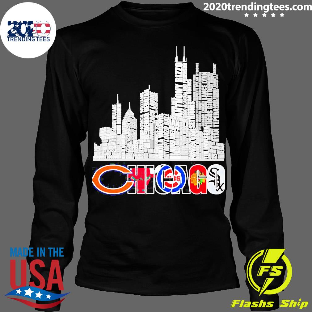 Official Chicago Sport teams skyline - Adult & Kids T-Shirts, Sweatshirts & Hoodies apparel design preview 4