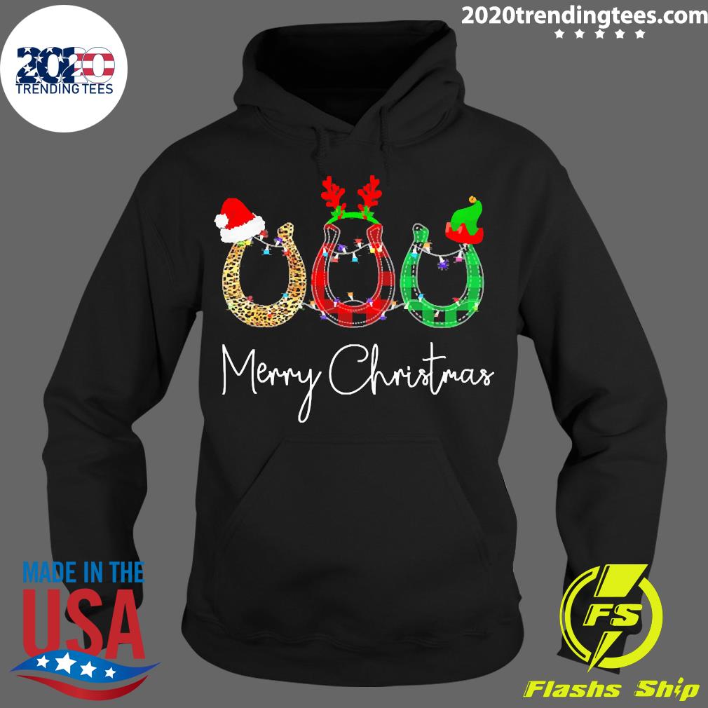 Official Christmas Horse Santa Reindeer ELF Horseshoe - Adult & Kids T-Shirts, Sweatshirts & Hoodies apparel design preview 2