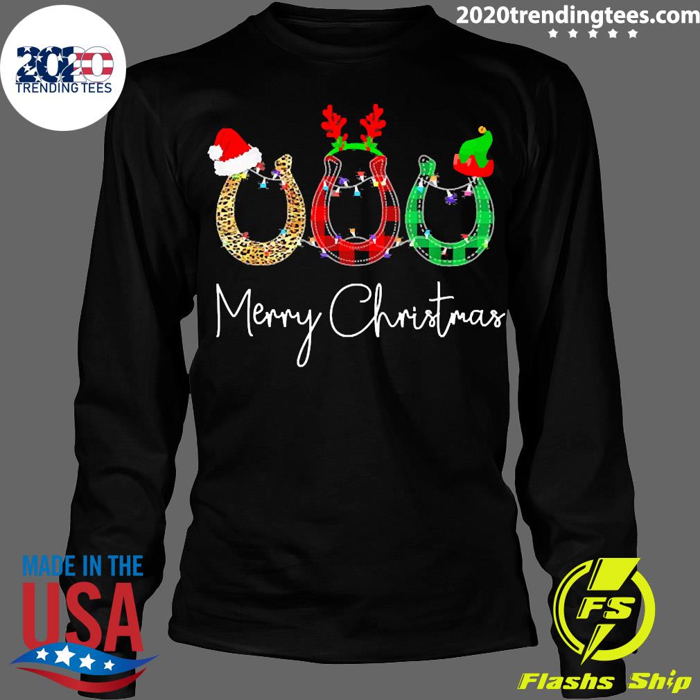 Official Christmas Horse Santa Reindeer ELF Horseshoe - Adult & Kids T-Shirts, Sweatshirts & Hoodies apparel design preview 4