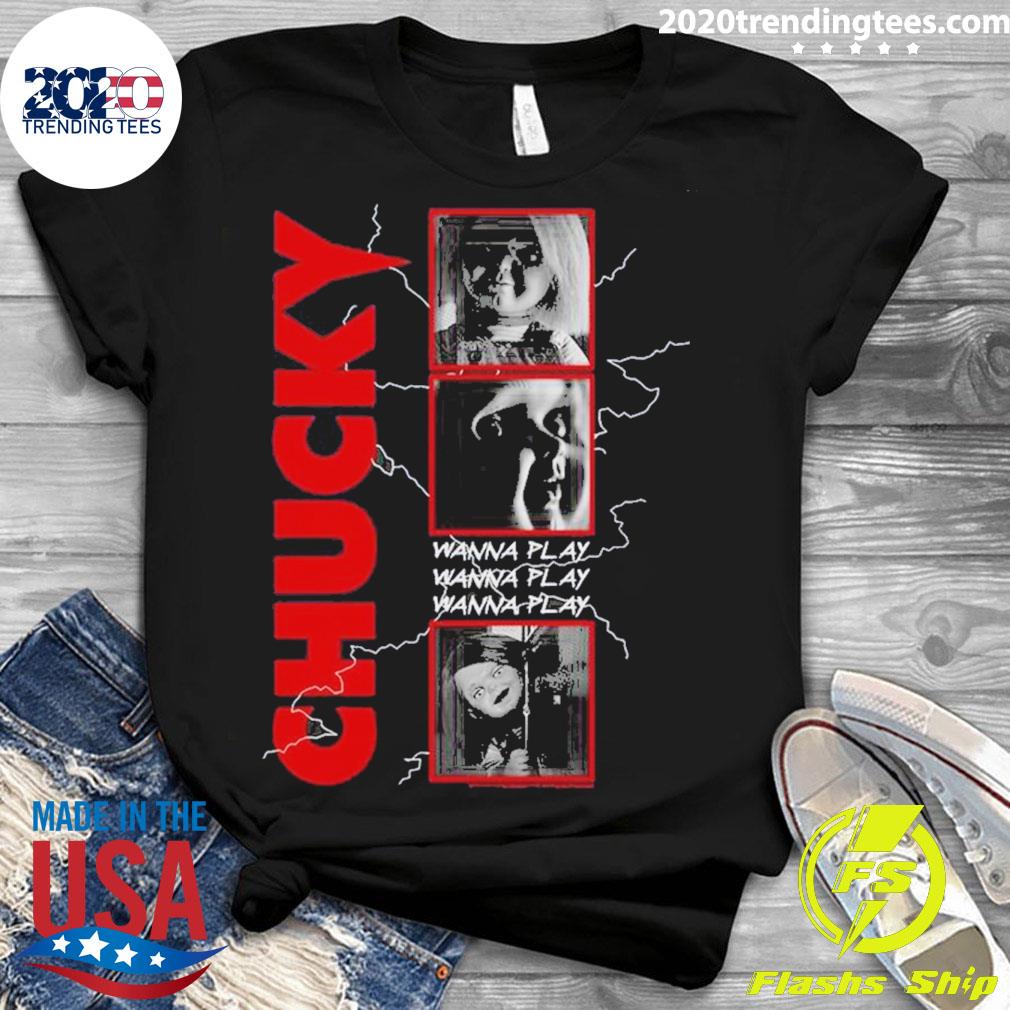 Official chucky Tv Series Wanna Play - Adult & Kids T-Shirts, Sweatshirts & Hoodies apparel design preview 3