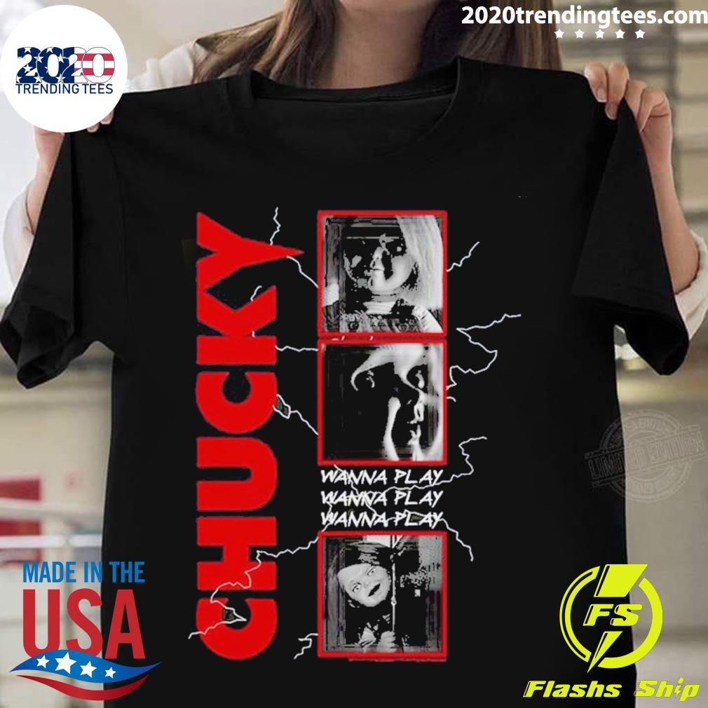 Official chucky Tv Series Wanna Play - Adult & Kids T-Shirts, Sweatshirts & Hoodies apparel design preview 1