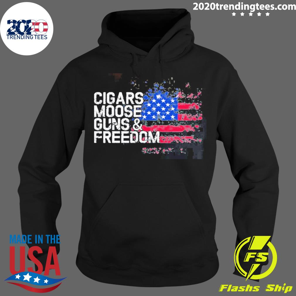 Official cigars Moose Guns And Freedom - Adult & Kids T-Shirts, Sweatshirts & Hoodies apparel design preview 2