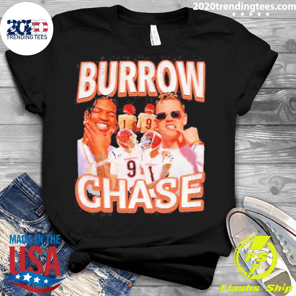 Official cincinnati Bengals Burrow Chase 2023 - Adult & Kids T-Shirts, Sweatshirts & Hoodies apparel design preview 3