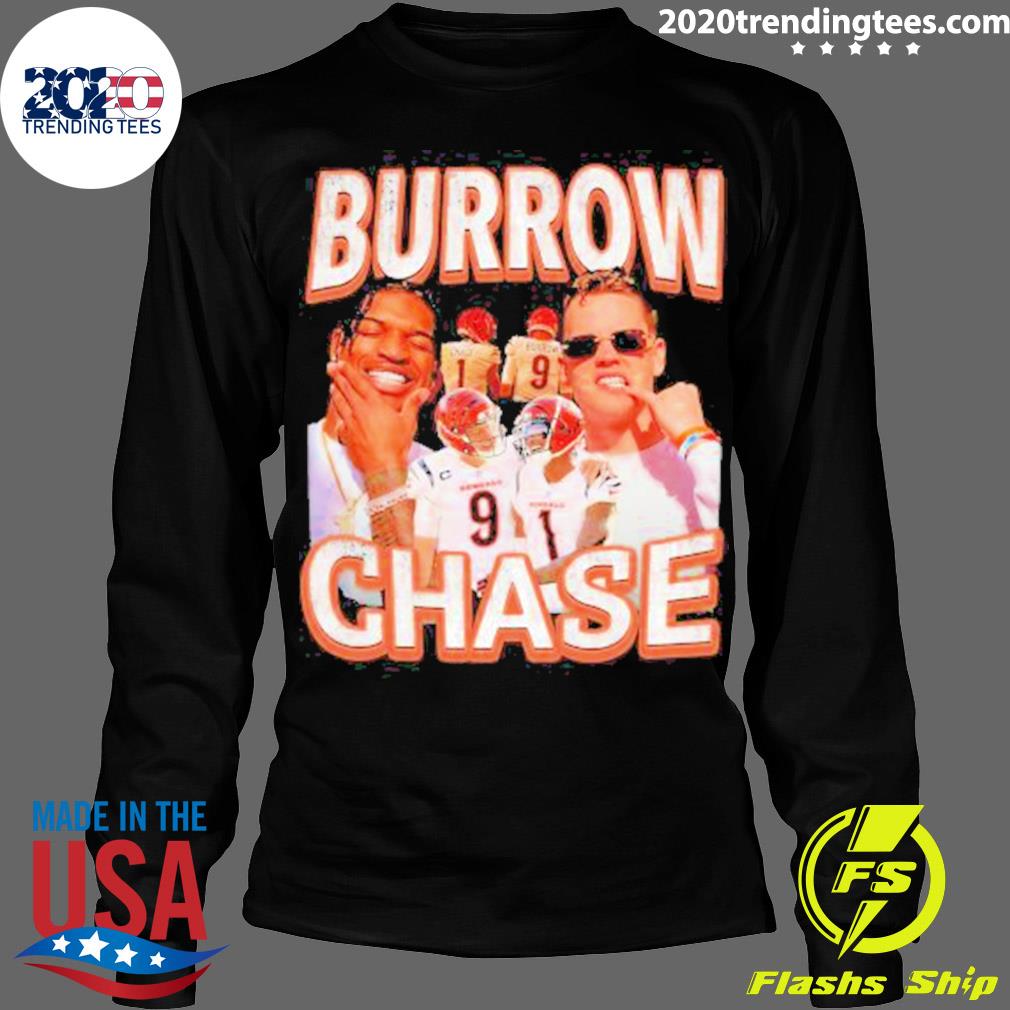 Official cincinnati Bengals Burrow Chase 2023 - Adult & Kids T-Shirts, Sweatshirts & Hoodies apparel design preview 4