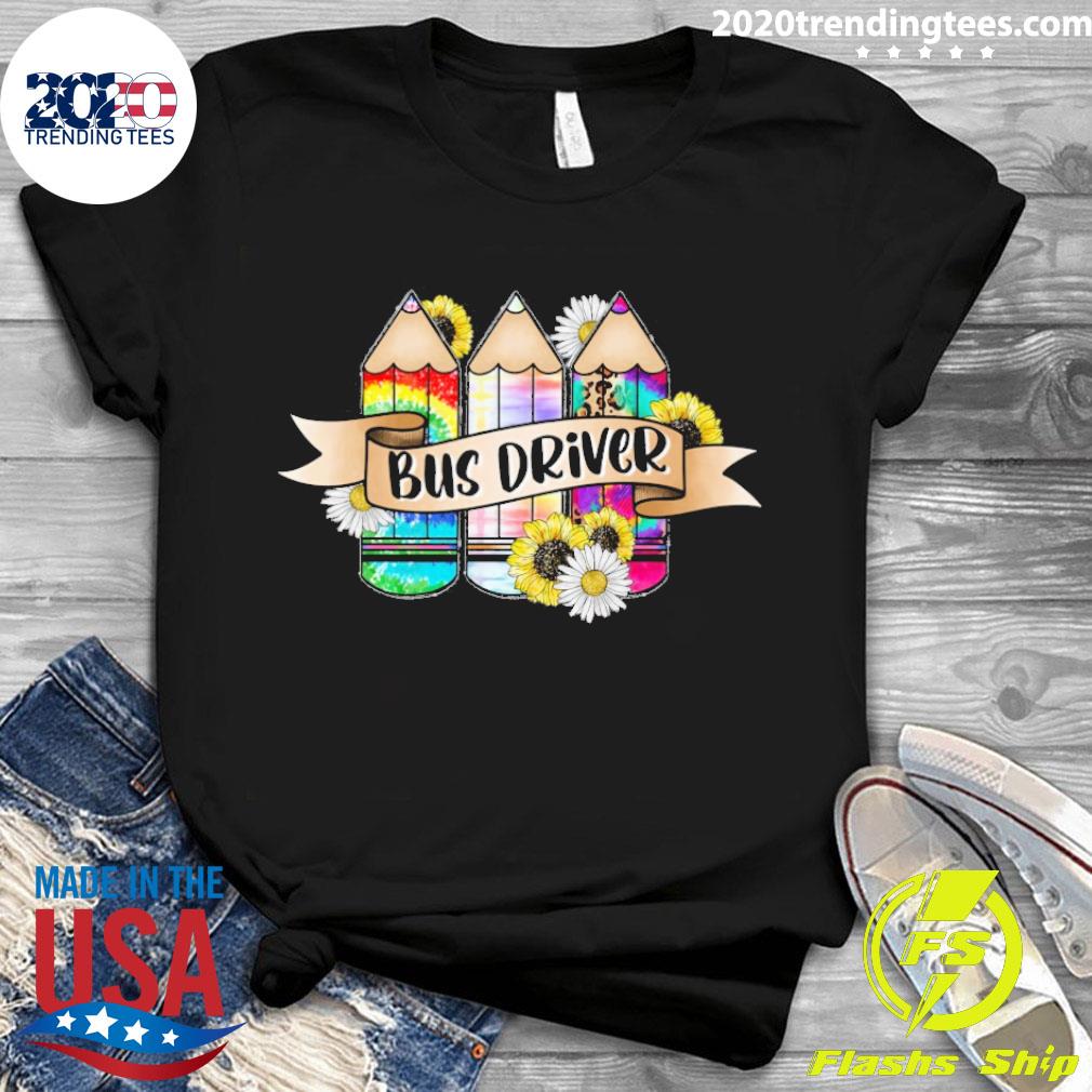 Official colorful Pencils Teacher Bus Driver - Adult & Kids T-Shirts, Sweatshirts & Hoodies apparel design preview 3