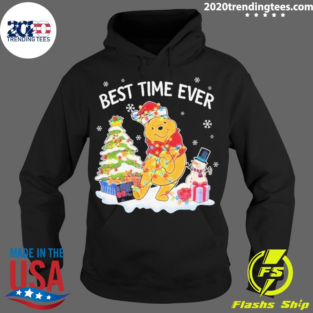 Official cute Pooh Bear Best Time Ever Christmas - Adult & Kids T-Shirts, Sweatshirts & Hoodies apparel design preview 2