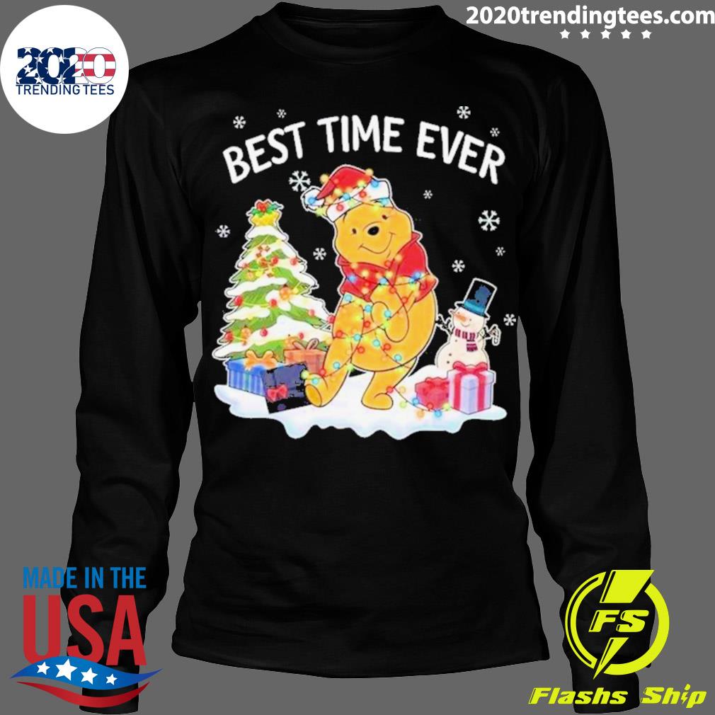 Official cute Pooh Bear Best Time Ever Christmas - Adult & Kids T-Shirts, Sweatshirts & Hoodies apparel design preview 4