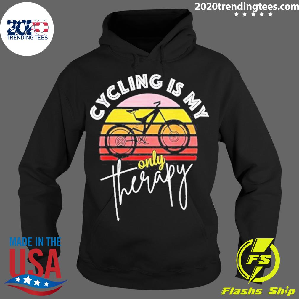 Official cycling Is My Only Therapy - Adult & Kids T-Shirts, Sweatshirts & Hoodies apparel design preview 2