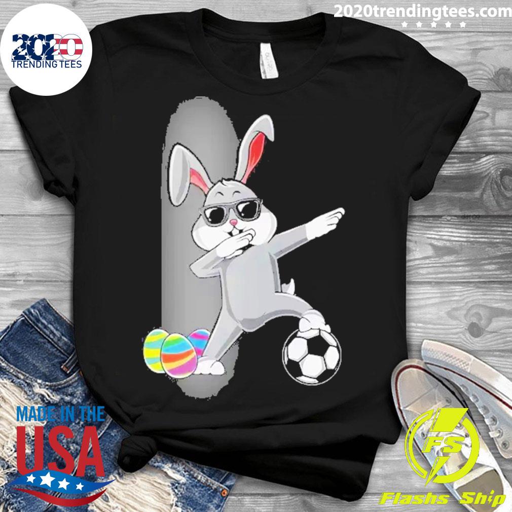 Official dabbing Easter Bunny Rabbit Dab Soccer - Adult & Kids T-Shirts, Sweatshirts & Hoodies apparel design preview 3