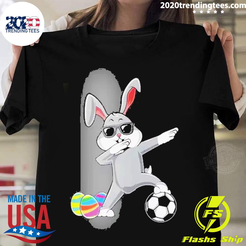 Official dabbing Easter Bunny Rabbit Dab Soccer - Adult & Kids T-Shirts, Sweatshirts & Hoodies apparel design preview 1