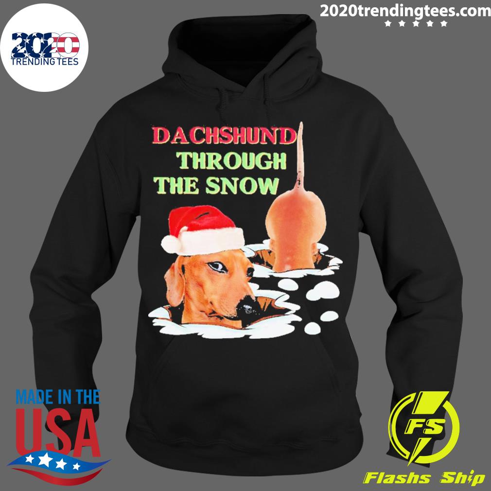 Official dachshund Through The Snow - Adult & Kids T-Shirts, Sweatshirts & Hoodies apparel design preview 2
