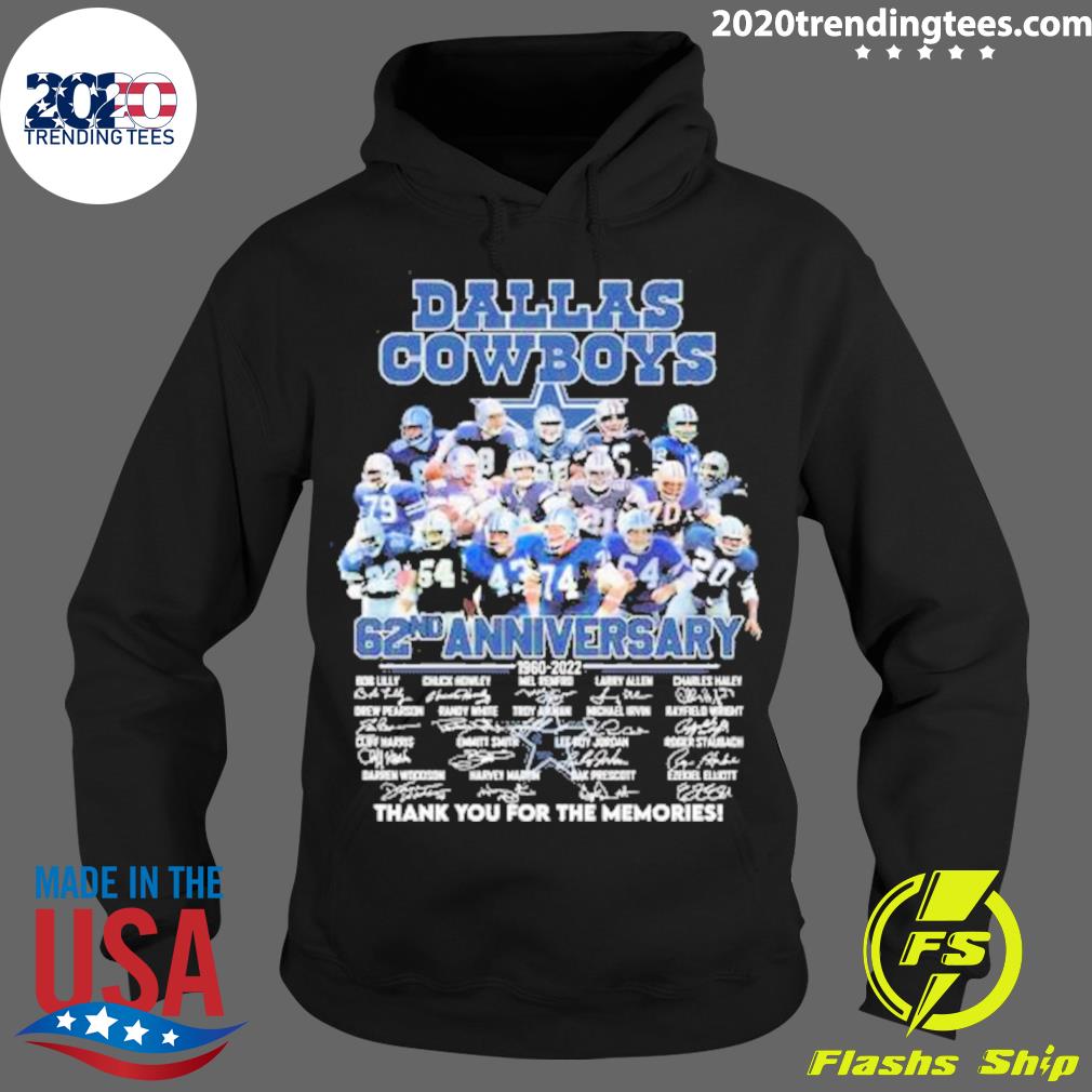 Official dallas Cowboys 62nd Anniversary 1960-2023 - Adult & Kids T-Shirts, Sweatshirts & Hoodies apparel design preview 2