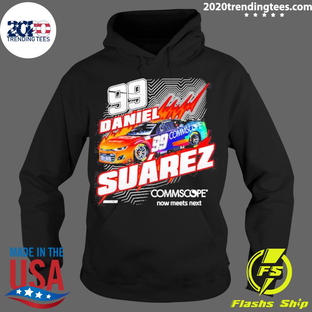 Official daniel Suarez Checkered Flag Black Commscope - Adult & Kids T-Shirts, Sweatshirts & Hoodies apparel design preview 2