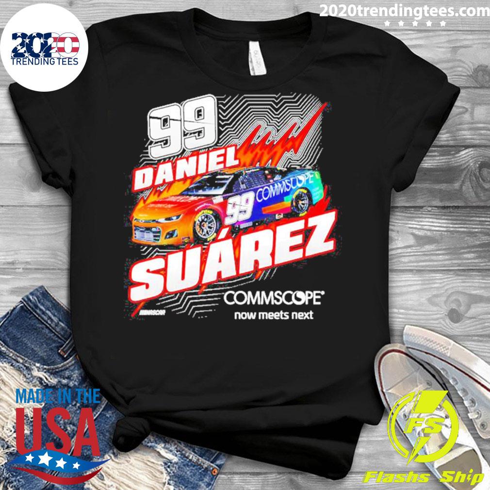Official daniel Suarez Checkered Flag Black Commscope - Adult & Kids T-Shirts, Sweatshirts & Hoodies apparel design preview 3