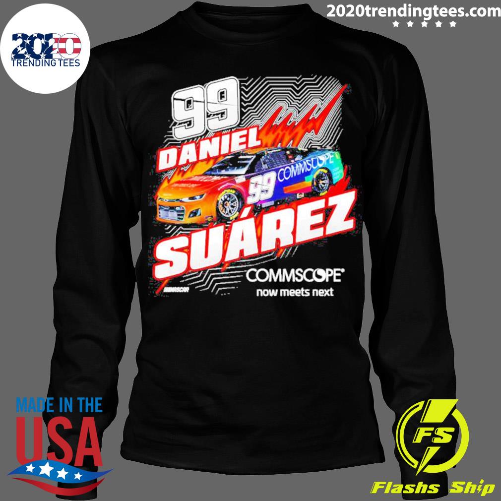 Official daniel Suarez Checkered Flag Black Commscope - Adult & Kids T-Shirts, Sweatshirts & Hoodies apparel design preview 4