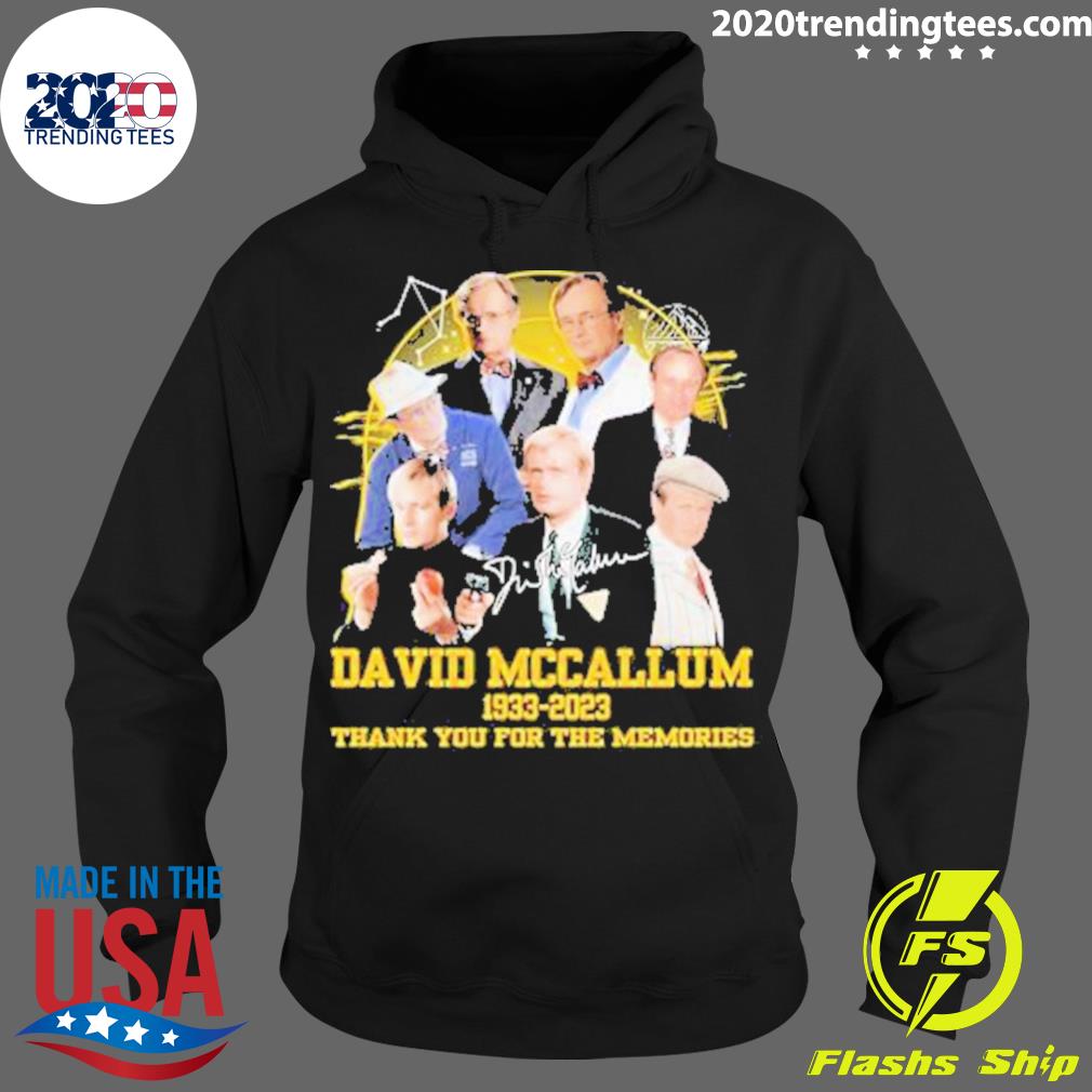 Official david Mccallum 1933-2023 Thank You For The - Adult & Kids T-Shirts, Sweatshirts & Hoodies apparel design preview 2