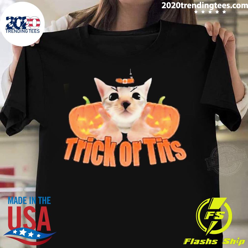 Official dippytees Trick Or Tits - Adult & Kids T-Shirts, Sweatshirts & Hoodies apparel design preview 1