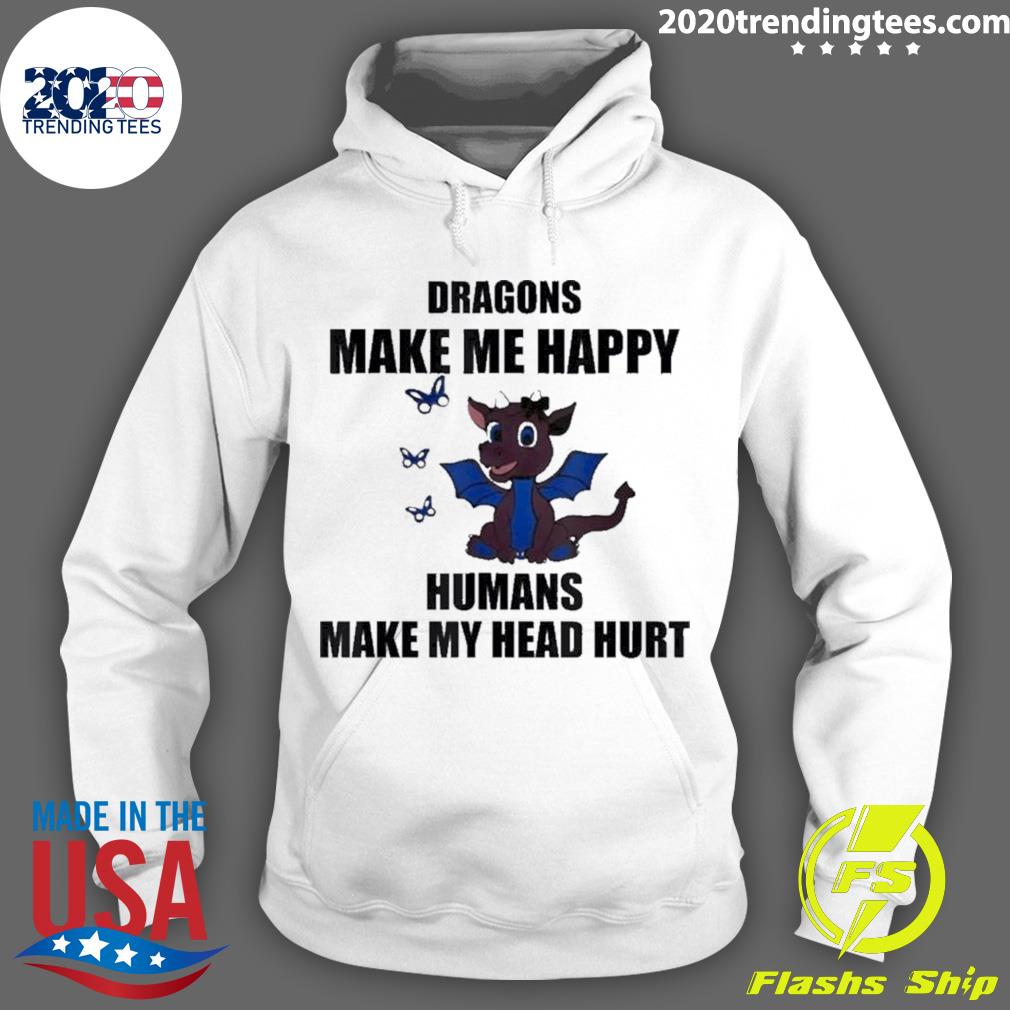 Official dragons Make Me Happy Humans My Head Hurt - Adult & Kids T-Shirts, Sweatshirts & Hoodies apparel design preview 2